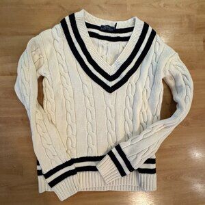 Ralph Lauren Class POLO 100% cotton Vneck sweater NEW